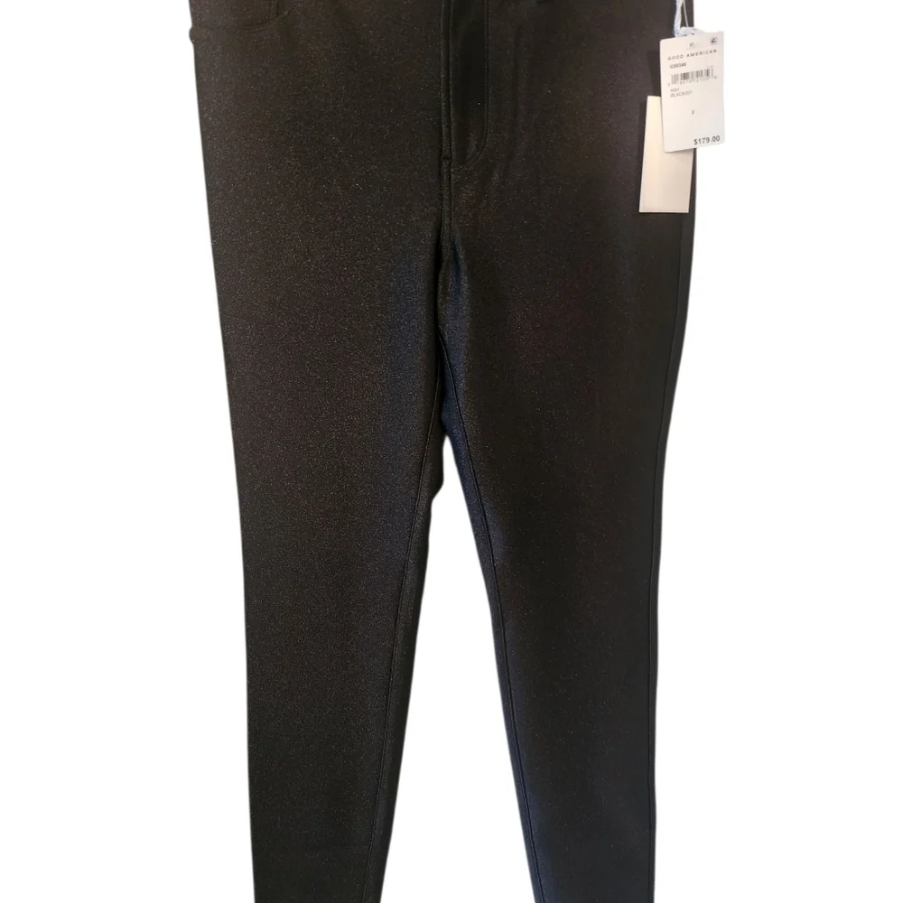 NWT Good American pants size 2 black disco - Picture 2 of 9
